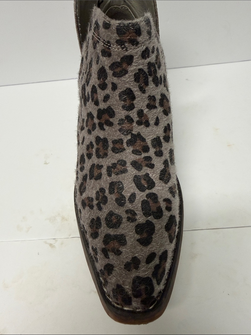 Roper Ava Leopard Snip Toe Slip-On Ankle Cowboy Booties Size 8 - Picture 6 of 14
